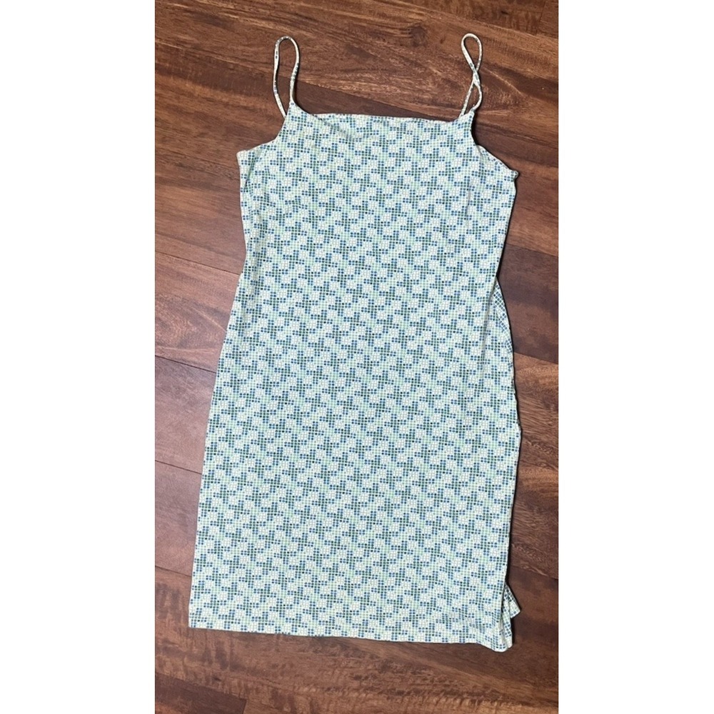 Vintage Esprit De Corp Green Spaghetti Strap Slip Dress 90s Square Neck Sz 8/9